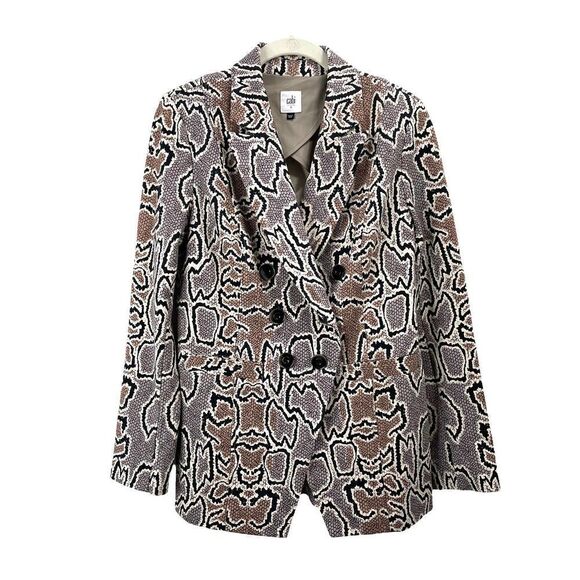 CAbi #3733 Python Blazer Snake Print Tan Gray Jacket Sz 6 - Picture 1 of 10